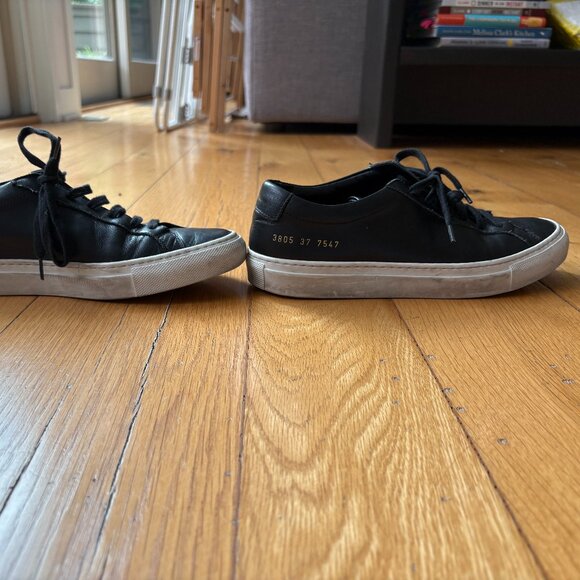 Woman By Common Projects Original Achilles Low Leather Sneakers, Size 37 - Picture 5 of 15